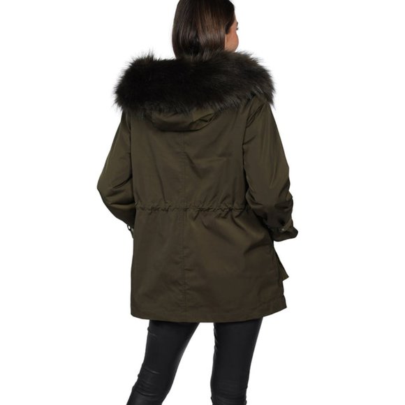 Adorable Parka w/ Removable Liner & Faux Fur Hood LIKE NEW by Love Token - Picture 4 of 5